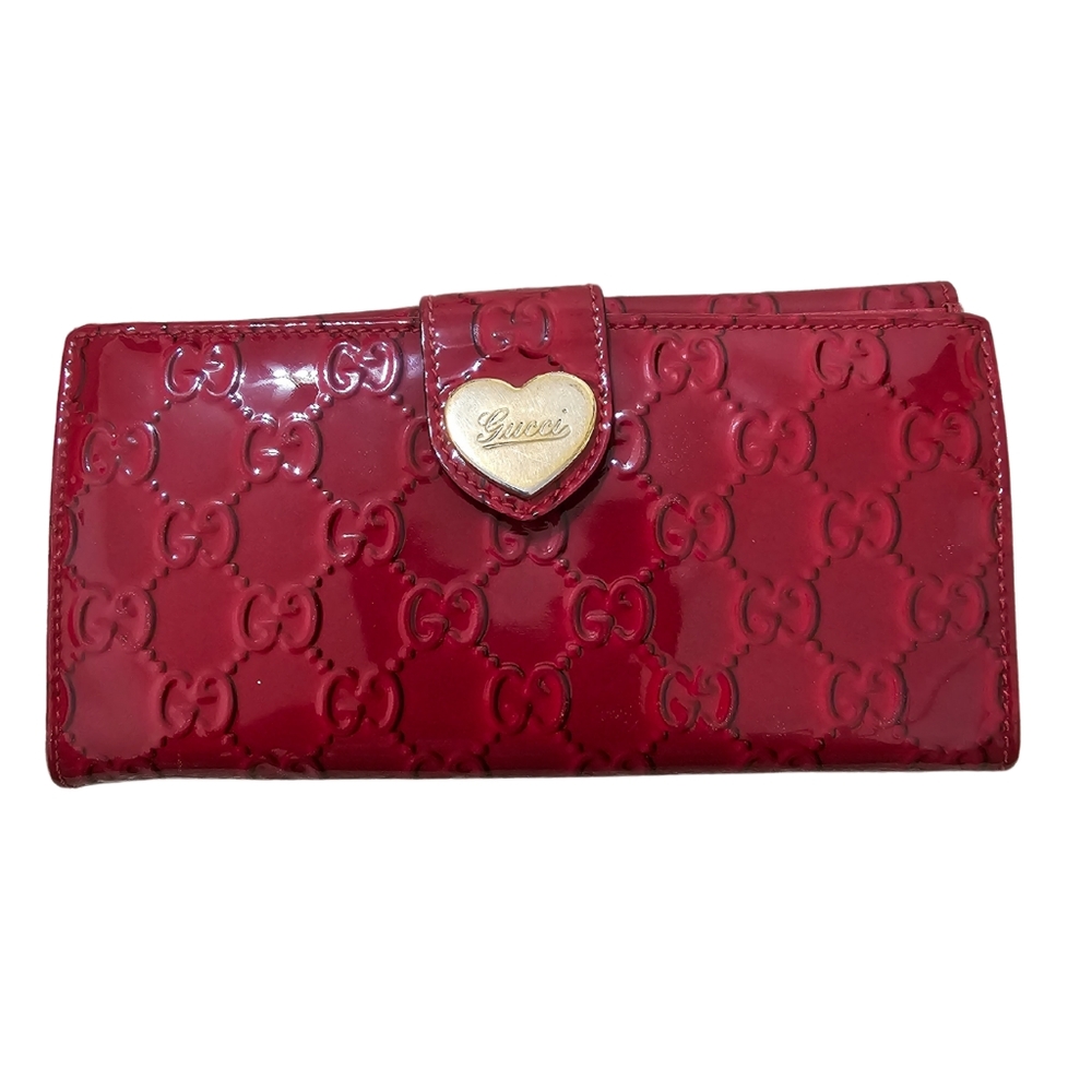 Gucci Red GG Monogram Long Wallet